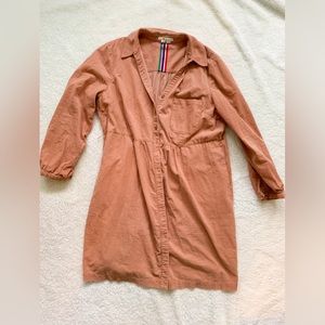 Boden Pink Corduroy Long Sleeve Dress Size 16/18